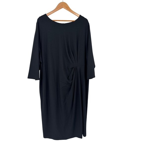 Lands End Womens dress 3/4 Sleeve Side Ruched ponte knit Size 26W plus new - Picture 1 of 5